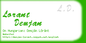 lorant demjan business card